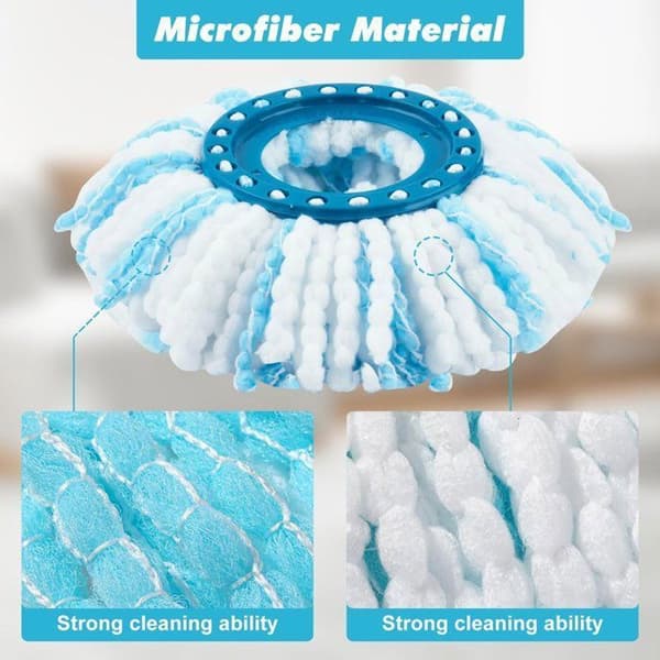 Sett med 4 erstatningshoder for Leifheit Clean Twist disc mopp refill - Erstatningshode - 2 utskiftbare