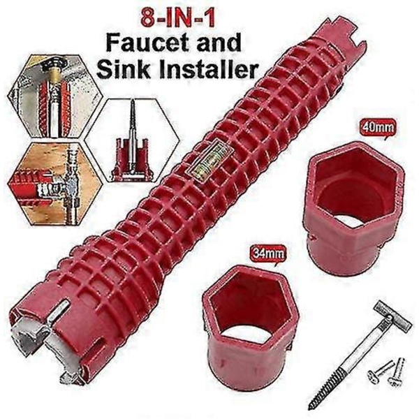 1 Faucet Vask Installatør Multi Formål Nøgle VVS Værktøj Vandrørsnøgle