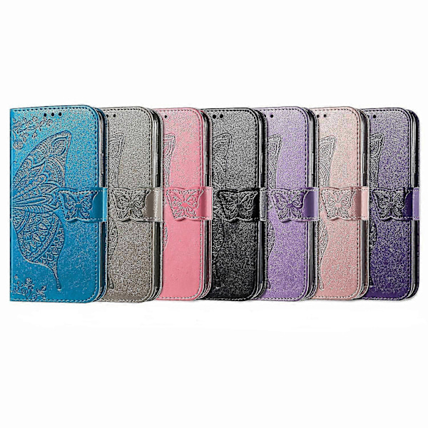 Sommerfugl Blomst Læder Etui Til Fairphone 5 Black