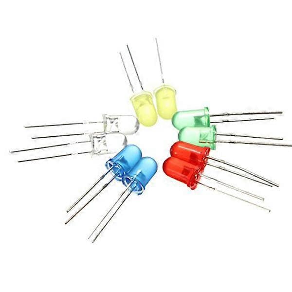 100 stk. 5 mm Mitting Diode Flerfarget Mitting Diode LED Lysdiode 5 mm Diode