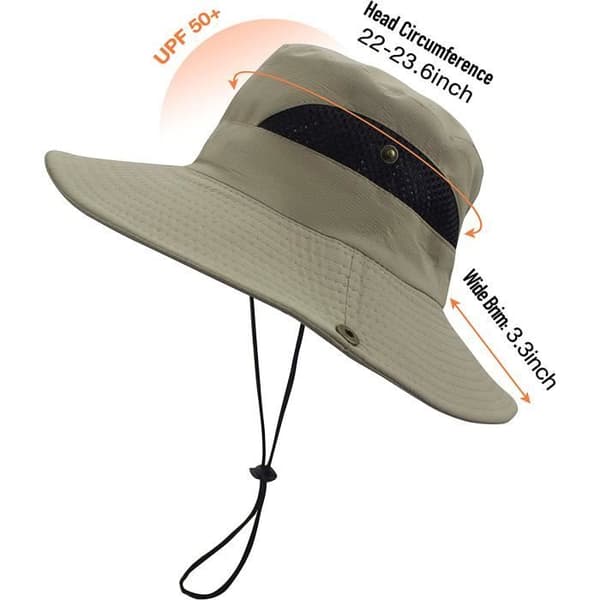 Solhatt - UPF50+ - Vanntett - Sammenleggbar - Bred nettingbrem