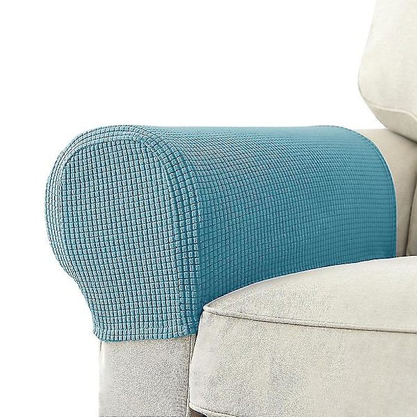 Venyttelevät käsinojapäälliset, Spandex-Jacquard, Pehmeät ja Joustavat Suojat Tuoleille, Sovalle, Nojatuolille, Liukastuu, Nojatuoli Turquoise blue