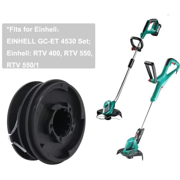 Pakke med 4 spoler trimmerline kompatibel med Einhell GC-ET 4530, 10 m, 2 mm, Trimmerspoler til Einhell 3405685