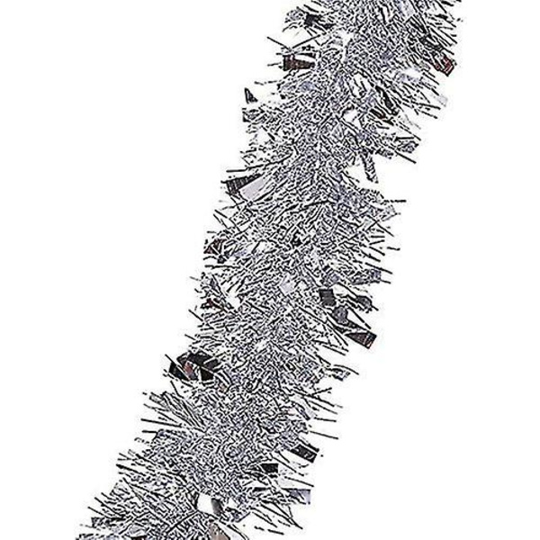 10 st silverkrans juldekorationer, 200 cm tjock fluffig julgran glitterkrans bröllop födelsedag dekoration