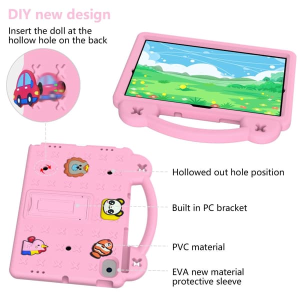 [KK]Shockproof EVA Case Samsung Galaxy Tab A8 10.5 Kickstand Pink