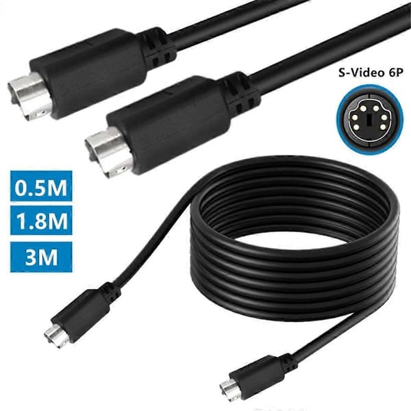 Mini DIN 6-bens kabel 1,8 meter han til han lige stik kobberkerne forlængerledning