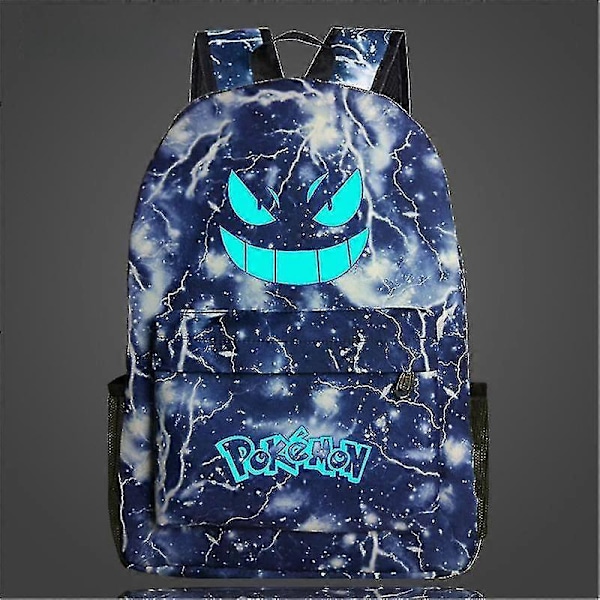 Ny Pokémon Ryggsäck Självlysande Skolväska För Pojkar Flickor Studenter Resväska Vattentät Slitstark Mochilas Starry sky blue