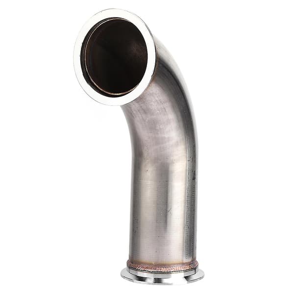 Universal 3 tommer 90° V-bånd med klemme, kort ben, rustfrit stål, downpipe