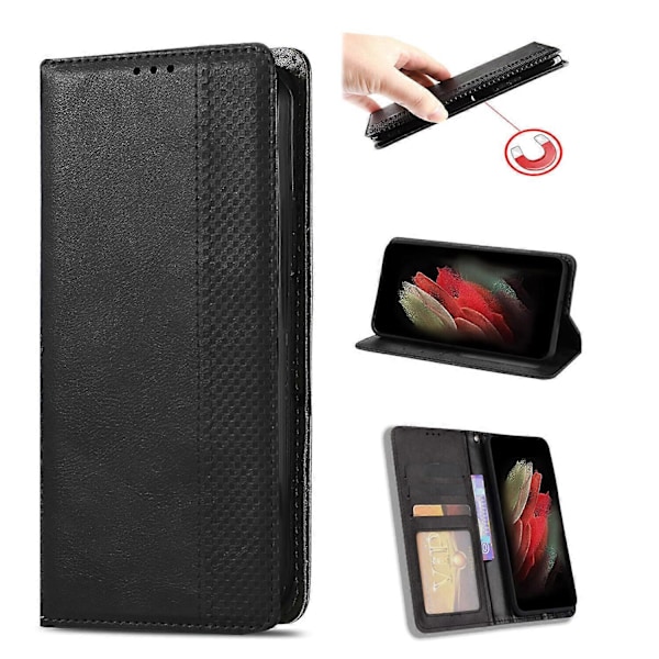 Fodral för Huawei P40 LITE Ställ Skydd Magnetisk Stängning Läderplånbok Kompatibel med Huawei P40 LITE Fodral Black