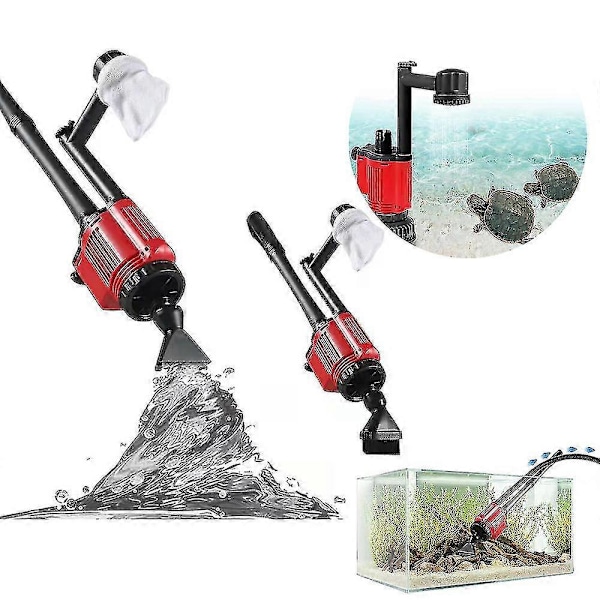 Akvarium Grusrengörare Automatisk Akvarium Rengöring Vattenbytare Akvarium Elektrisk Sugpump Fiskbajs Rengöringsverktyg Sandtvätt Toalett