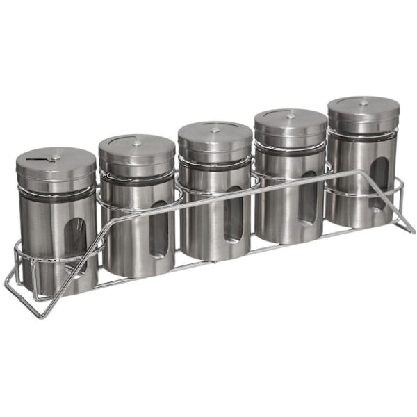 Spices in stainless steel - 5 jars