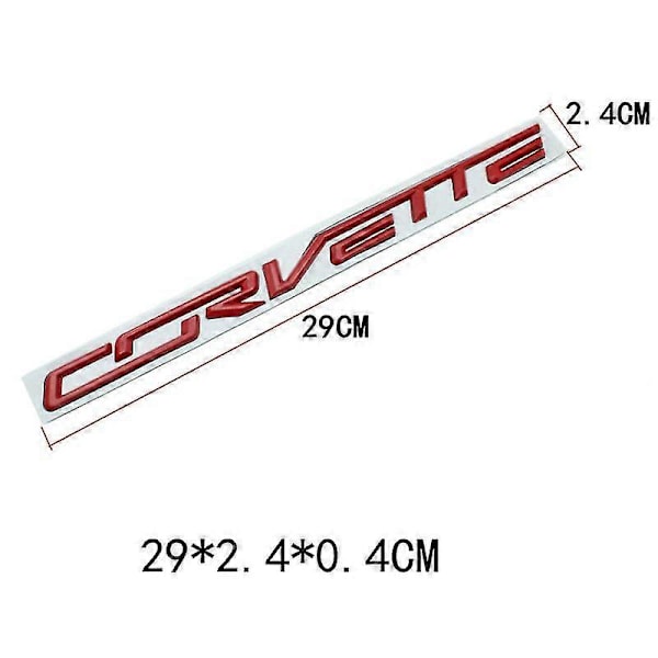 Auton 3D-metallitarrat Chevrolet Corvette C3 C4 C5 C6 C7 C8 -malleille, auton takaluukun kirjaintunnus, tyylitarrat, lisävarusteet Black