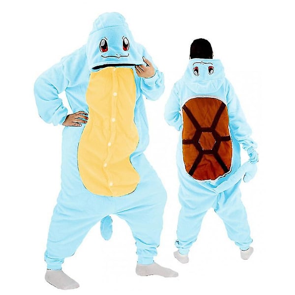 Squirtle Kostyme Heldekkende Pyjamas Halloween Jul Kigurumi En-delt for Menn og Kvinner XL