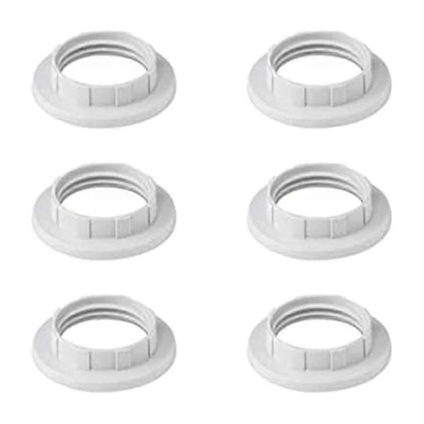 Erstatningsringe kompatible med E14 skærm - Triomphe Plast - 28mm - Hvid pakke med 6