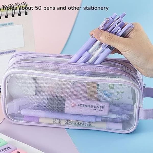 Penalhus - Noname - Stor kapacitet - Transparent net - 2 rum - Lilla