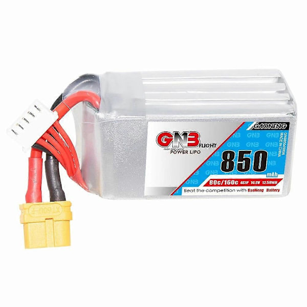 Gaoneng 14.8V 850mAh 80C 4S LiPo Batteri XT60 Plugg for RC Drone XT60