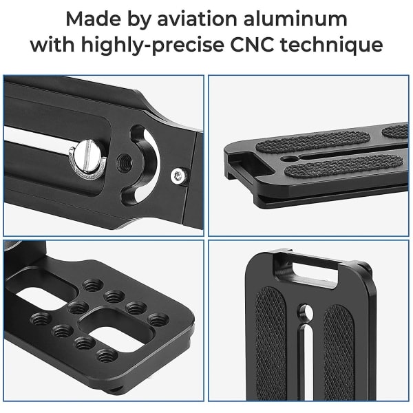 DSLR-kamera L-fäste Stativ Snabbkopplingsplatta för Canon Nikon Sony Dji Osmo Ronin Zhiyun Stabilisator