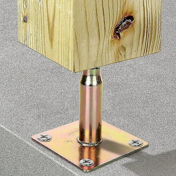 2 st 100-150mm Galvaniserad Justerbar Upphöjd Stolpfotsfäste, Kraftig Takstöd för Konstruktion - Guld