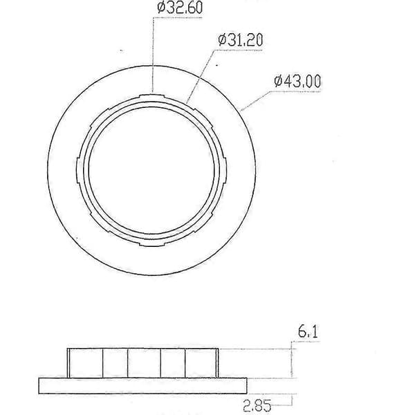 Erstatningsringe kompatible med E14 skærm - Triomphe Plast - 28mm - Hvid pakke med 6