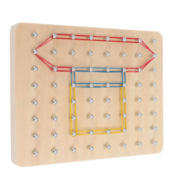 Trä Geoboard Montessori Leksaker Grafisk Inlärning Pedagogiska Leksaker för Spädbarn Småbarn Pojkar Flickor