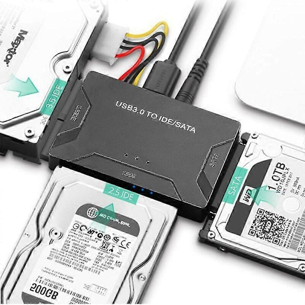 USB 3.0 till IDE och SATA Konverter Extern Hårddisk Adapter Kit för Universell 2.5/3.5