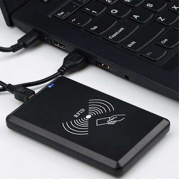USB RFID-læser IC-kortlæser Kontaktløs Smartkortlæser HID Driver-fri Understøtter Window Linux A Black