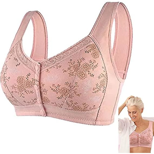 Wm Stylist BH for Eldre Frontlukking, Glamorøs Bomullsfront Rosa Pink Size 36