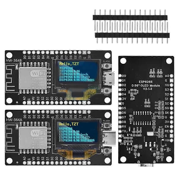 ESP8266 V3 udviklingskort med 0,96 tommer OLED-skærm CH340 ESP-12F WiFi-moduldele til Arduino/Micropython A A