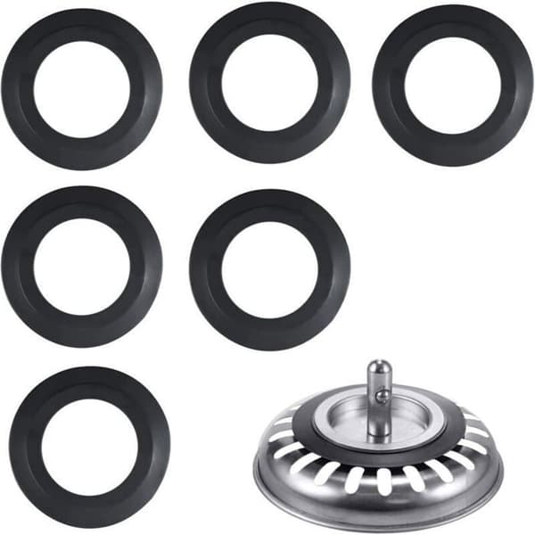 6 Elastomer Diskbänksproppspackningar 54/32mm, Badkar och Tvättställsfilterkorgar, Avloppstätning