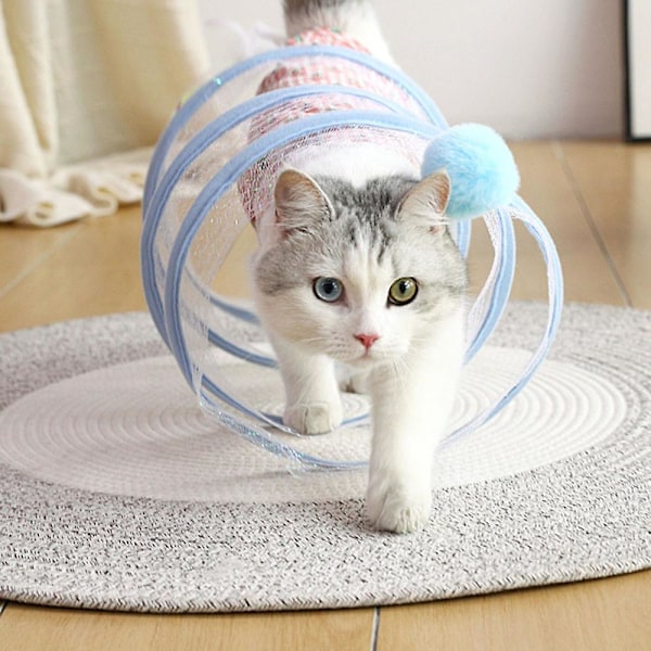 Elastisk spiralformad kattunnel leksak lätt kattunnel leksak green