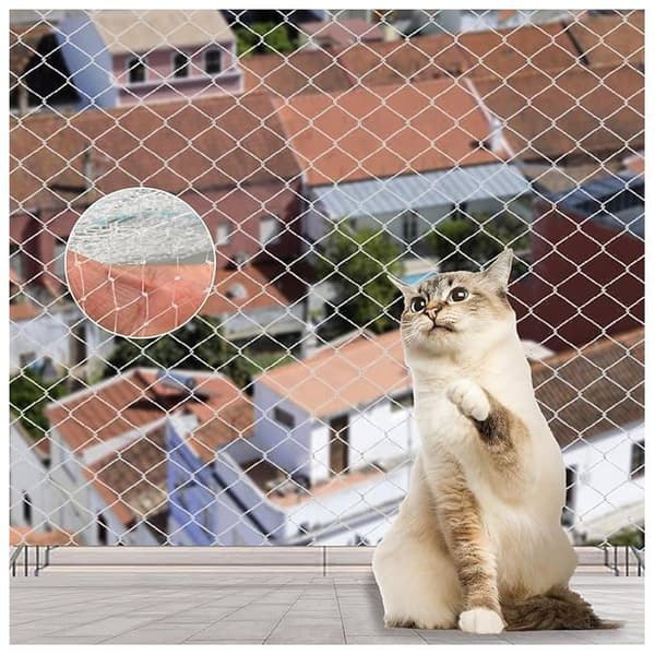 Skyddsnät - XVX - 10x3m - Transparent - Kattsäkert - Fågelsäkert