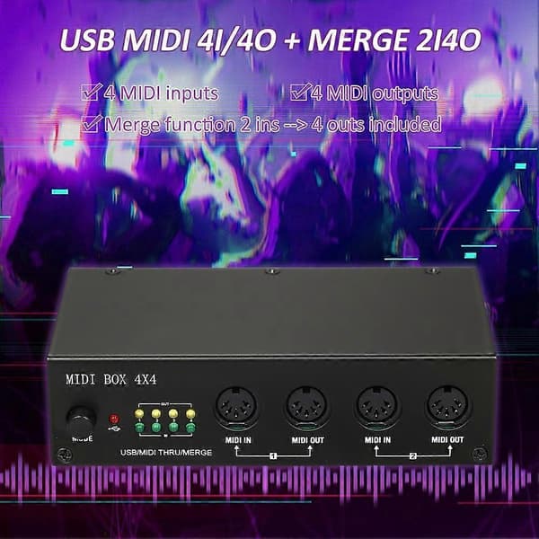UM4x4 USB MIDI Interface 4 ind / 4 ud 64 MIDI-kanaler 4i/4o