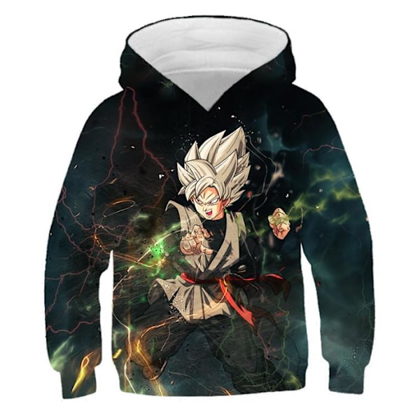 Dragon Ball 3D-tryckt Barn Hoodie med Blixtlås, Rockig Långärmad Tröja D D 160cm