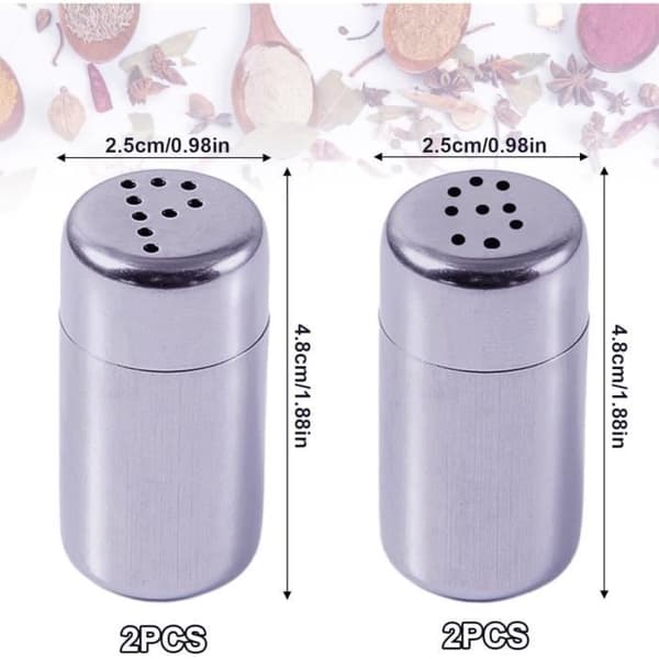 Salt- og peberkværne - Rustfrit stål - Sæt med 4 - 410 rustfrit stål - Elegant design - Kompakt