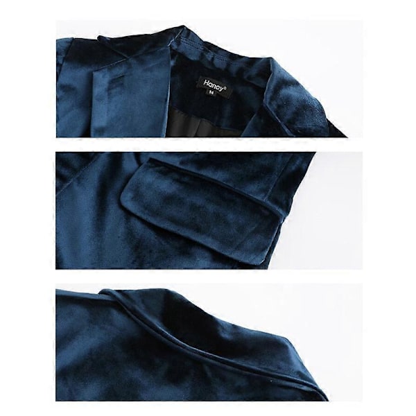 Dame Velvet Blazer Langærmet Formel Jakkesæt Casual En Knap Jakker Toppe blue S