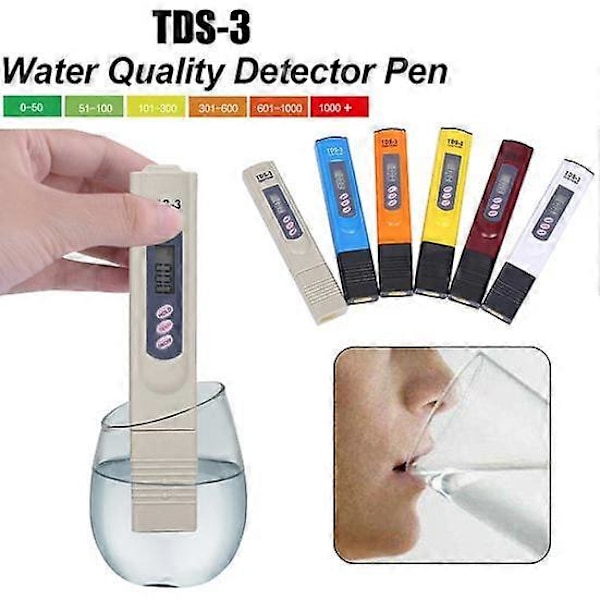 TDS-3 Bærbar LCD Digital TDS Måler Pool Hjem Vandkvalitet Renhedstest Pen blue