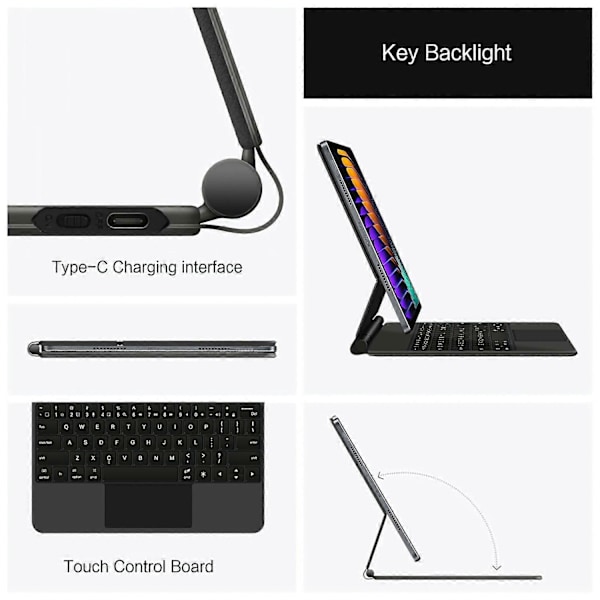 För Xiaomi Pad 7 Magnetiskt Flytande Bluetooth Tangentbord + Läder Tablet Fodral
