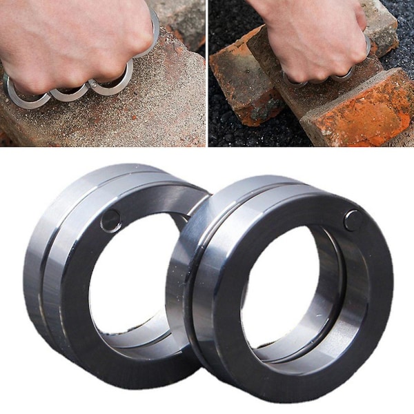 Rostfritt stål utomhus roterbar hopfällbar ring, fyra fingrar låsring för män kvinnor