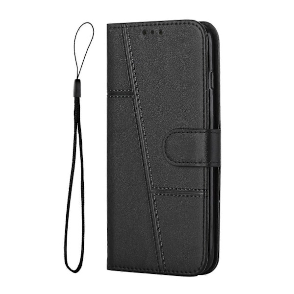 For Samsung Galaxy M33 5G Sydd Kalveskinntekstur Spenne Lær Telefondeksel Black