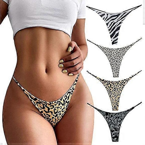 Naisten stringit G-string bikini alushousut matalalla vyötäröllä 4 Pcs