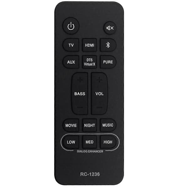 Erstatningsfjernkontroll RC-1236 for Denon hjemmekino lydplanke system RC1236 DHT-S216 DHTS216 DHT-S