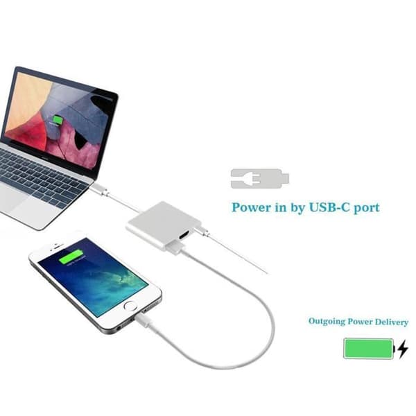 3-i-1 USB-C-adapter - Apple - USB 3.1-hub - HDMI - Oplader - OTG
