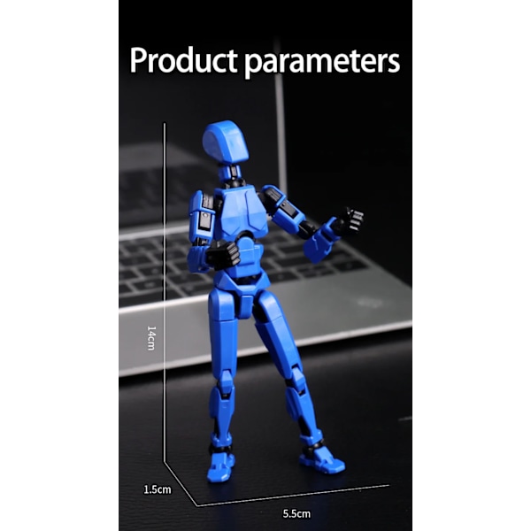 Titan 13 Actionfigur T13 Modell Figurer 3D-utskrivna Multi-Jointed Rörlig Lucky 13 Actionfigur Nova 13 Actionfigur Dummy Blå Blå Blue 14cm