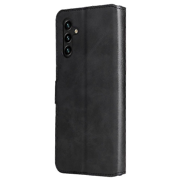 Til Samsung Galaxy A13 5G JUNSUNMAY Kalveskinds Tekstur Læder Telefon Cover Black