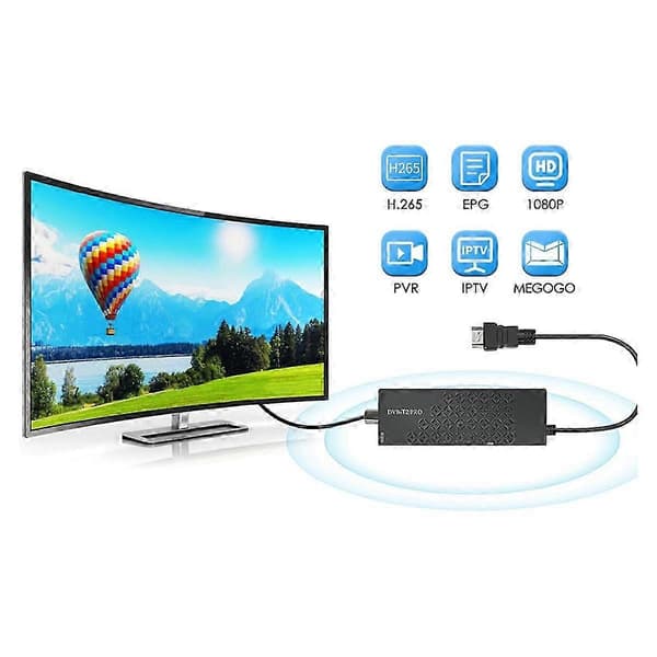 TDT HD-dekoder TDT HD HDMI-kompatibel tuner DVB T2 H265 HD-dekoder TDT HD Euroconnector Full HD 1080 Black