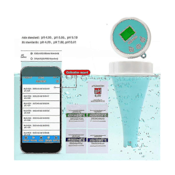 6 I 1 Vattenkvalitetsdetektor Ph Ec Tds Orp Temperatur Klor App Display Pool Bluetoot -n3122