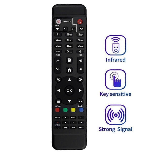 Ersättningsfjärrkontroll för Amiko A6N/A6N MAX Set Top Box Fjärrkontroll Black