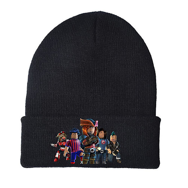 Videospil Roblox Trykt Vinter Strikket Hat Børn Drenge Piger Trendy Klassisk Varmt Rulbar Ski Hat Gave C