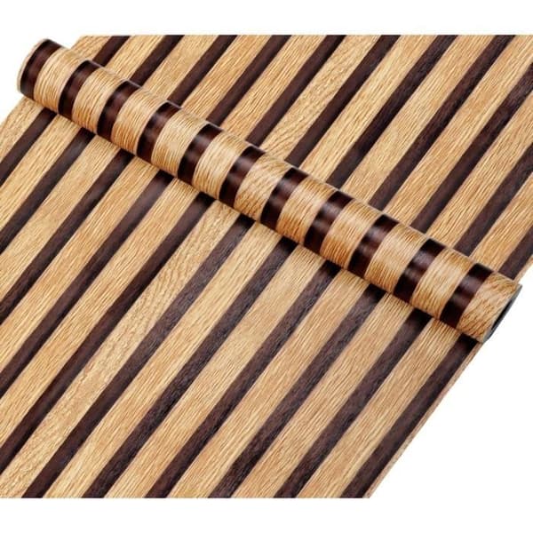 Tapet - Tre-effekt - Beige Brun - 0.45x10M - PVC - Moderne