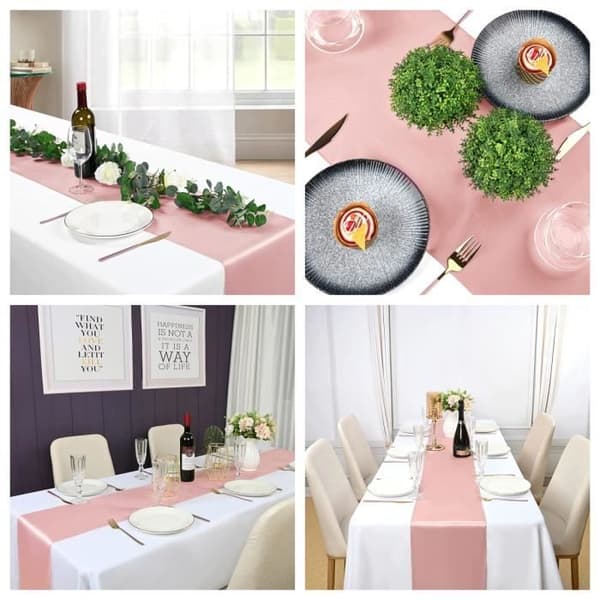 Bordløper - Sateng - Rosa - 10 stk - Elegant - Chic